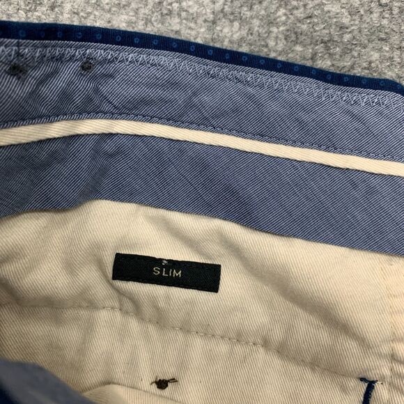 J. Crew Bowery Dress Pant Mens 36 Navy Dot Printed Flat Front Cotton Trousers - Picture 5 of 13
